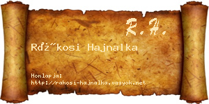 Rákosi Hajnalka névjegykártya